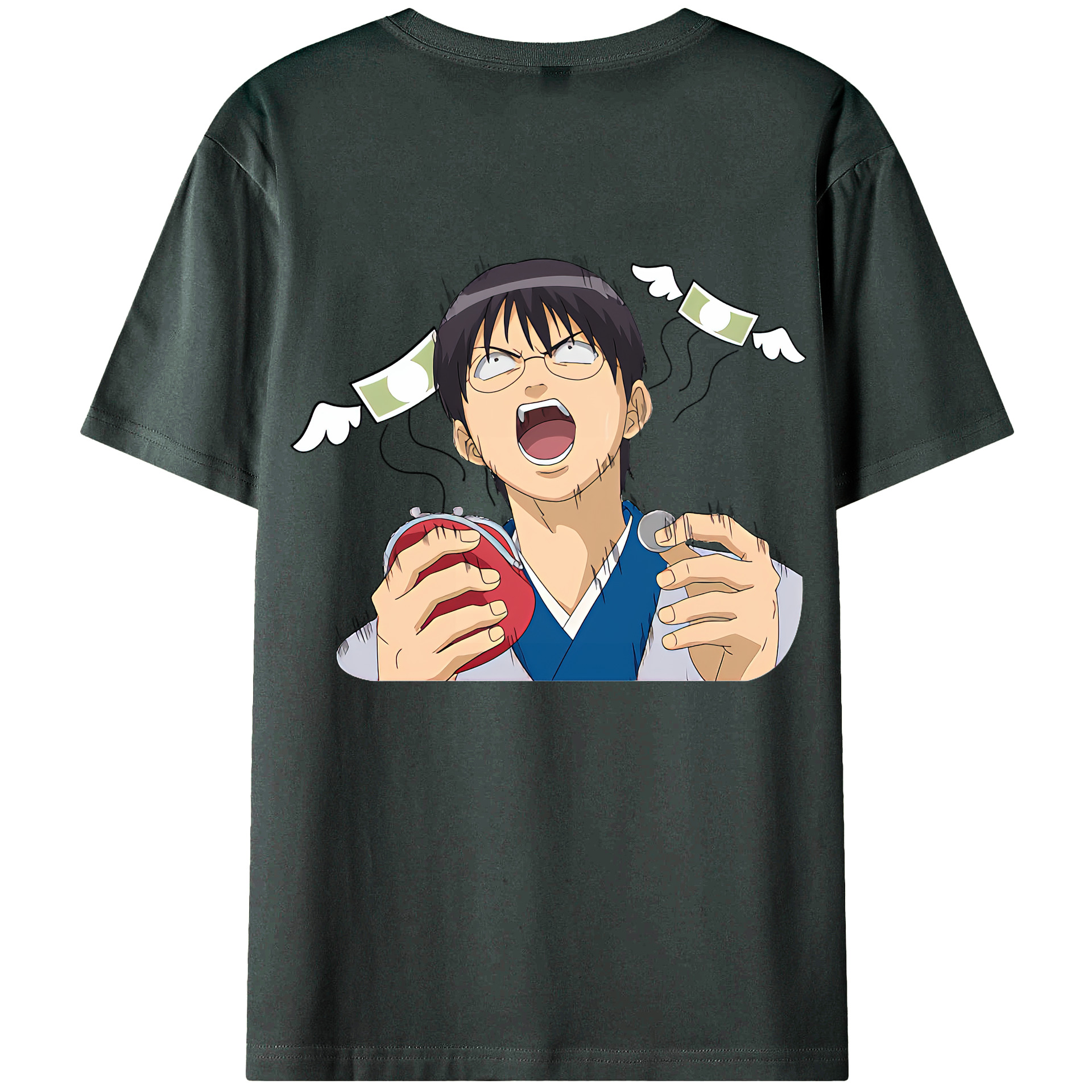 （画像用） ぎんたま 坂田銀時（さかたぎんとき） 神楽 志村新八（しむら しんぱち） GINTAMA Sakata Gintoki Kagura Shimura Shinpachi 綿100％ メンズ半袖Tシャツ（バックプリント） 通気性